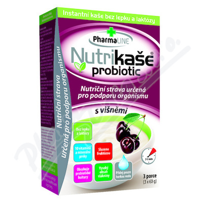 PHARMALINE Nutrikaše probiotic s višněmi 3 x 60 g
