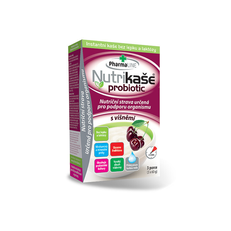 PHARMALINE Nutrikaše probiotic s višněmi 3 x 60 g