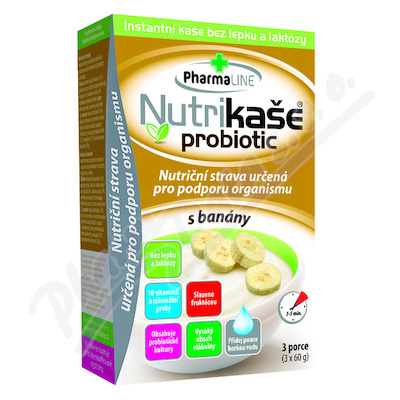 PHARMALINE Nutrikaše probiotic s banány 3 x 60 g