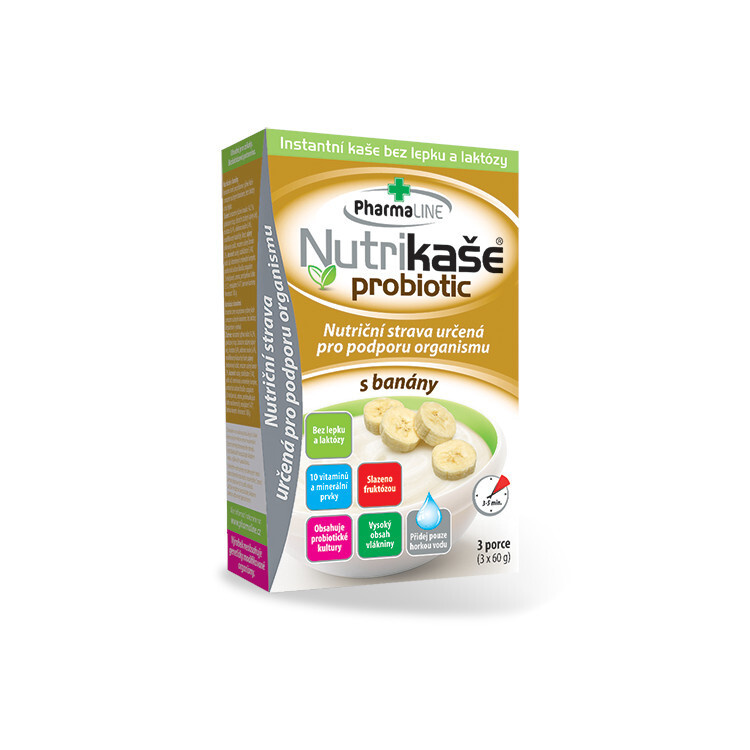PHARMALINE Nutrikaše probiotic s banány 3 x 60 g
