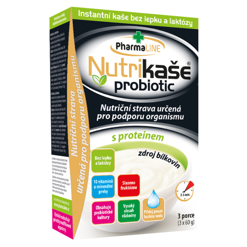 PHARMALINE Nutrikaše probiotic s proteinem 3 x 60 g