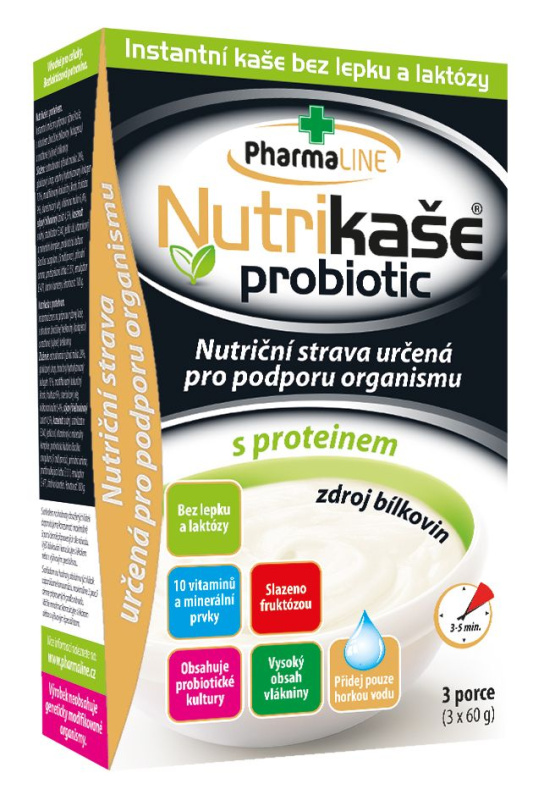 PHARMALINE Nutrikaše probiotic s proteinem 3 x 60 g