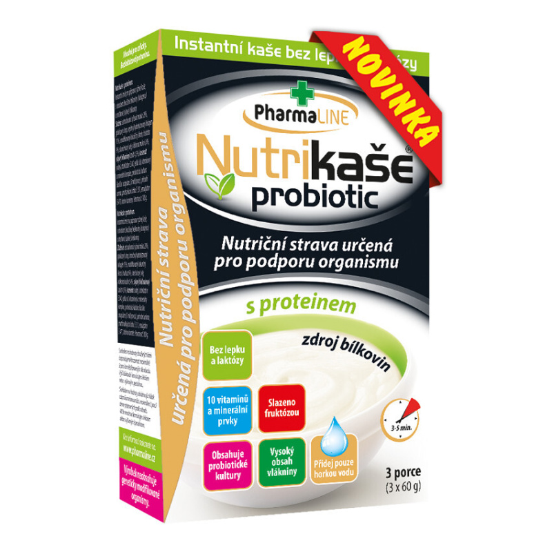 PHARMALINE Nutrikaše probiotic s proteinem 3 x 60 g