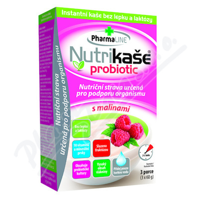 PHARMALINE Nutrikaše probiotic s malinami 3 x 60 g