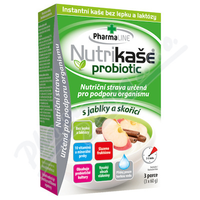 PHARMALINE Nutrikaše probiotic s jablky a skořicí 3 x 60 g