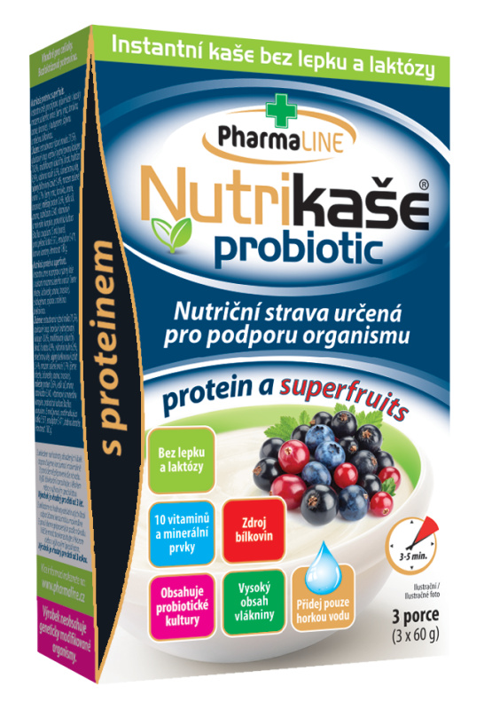 Nutrikaše Probiotic protein a superfruits 3x60 g