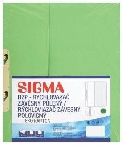 SIGMA Desky - rychlovazač závěsný půlený RZP zelené 10 ks