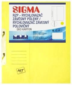 SIGMA Desky - rychlovazač závěsný půlený RZP žluté 10 ks