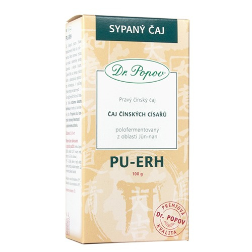 Pu-Erh, polofermentovaný čaj, 100 g Dr. Popov