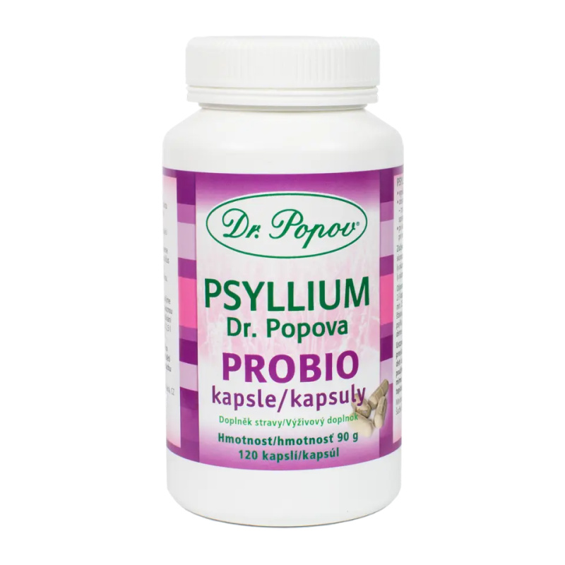 Psyllium Dr. Popova PROBIO kapsle, 120 ks Dr. Popov