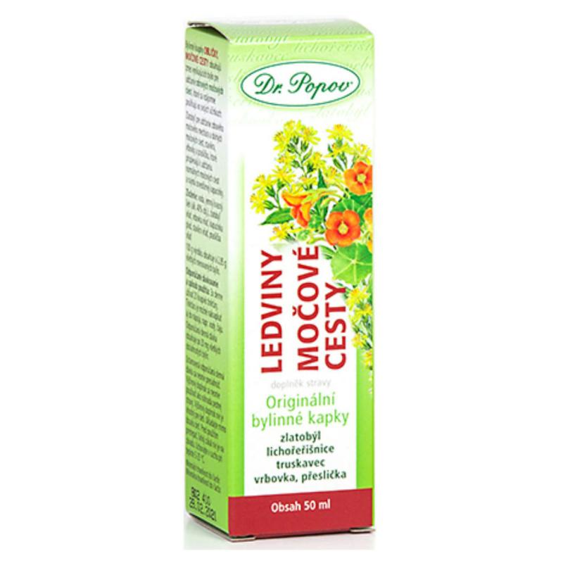 Ledviny – močové cesty, originální bylinné kapky, 50 ml Dr. Popov
