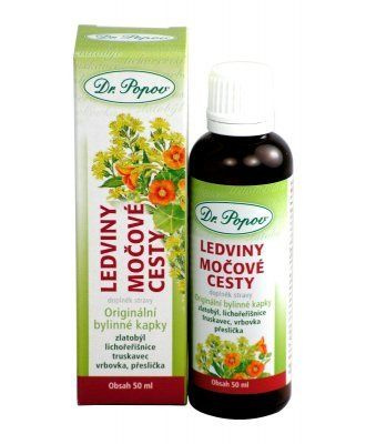 Ledviny – močové cesty, originální bylinné kapky, 50 ml Dr. Popov