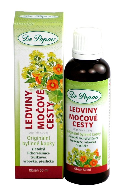 Ledviny – močové cesty, originální bylinné kapky, 50 ml Dr. Popov