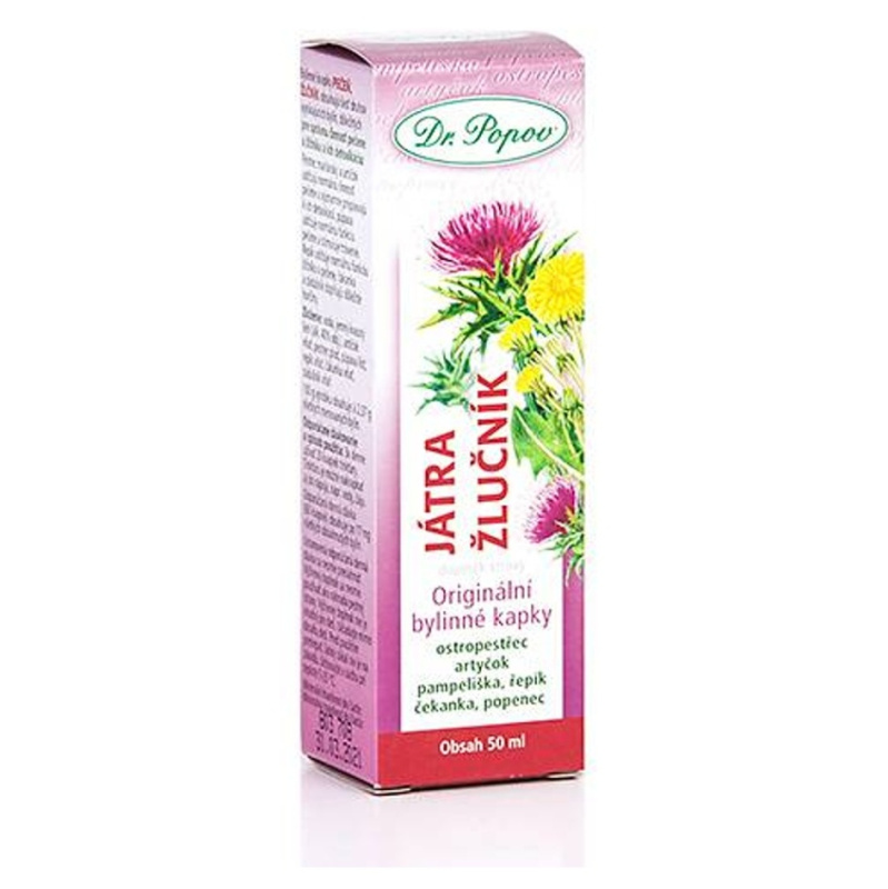 Játra – žlučník, originální bylinné kapky, 50 ml Dr. Popov