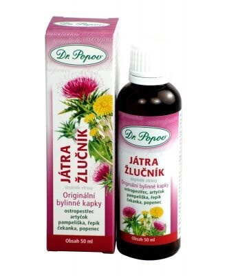 Játra – žlučník, originální bylinné kapky, 50 ml Dr. Popov