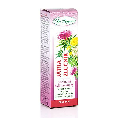 Játra – žlučník, originální bylinné kapky, 50 ml Dr. Popov