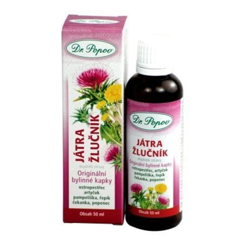 Játra – žlučník, originální bylinné kapky, 50 ml Dr. Popov