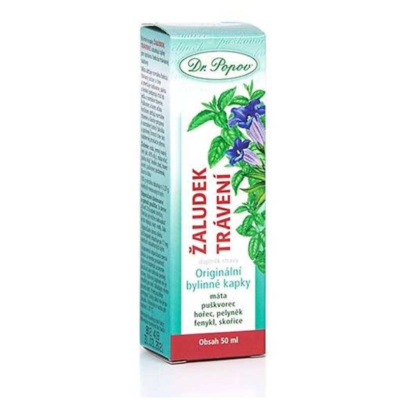 Žaludek – trávení, originální bylinné kapky, 50 ml Dr. Popov