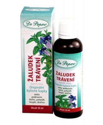 Žaludek – trávení, originální bylinné kapky, 50 ml Dr. Popov