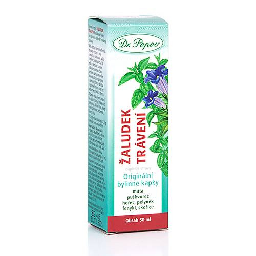Žaludek – trávení, originální bylinné kapky, 50 ml Dr. Popov
