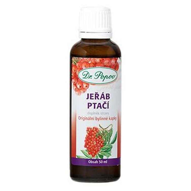 Jeřáb ptačí, originální bylinné kapky, 50 ml Dr. Popov
