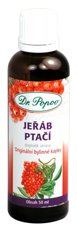 Jeřáb ptačí, originální bylinné kapky, 50 ml Dr. Popov