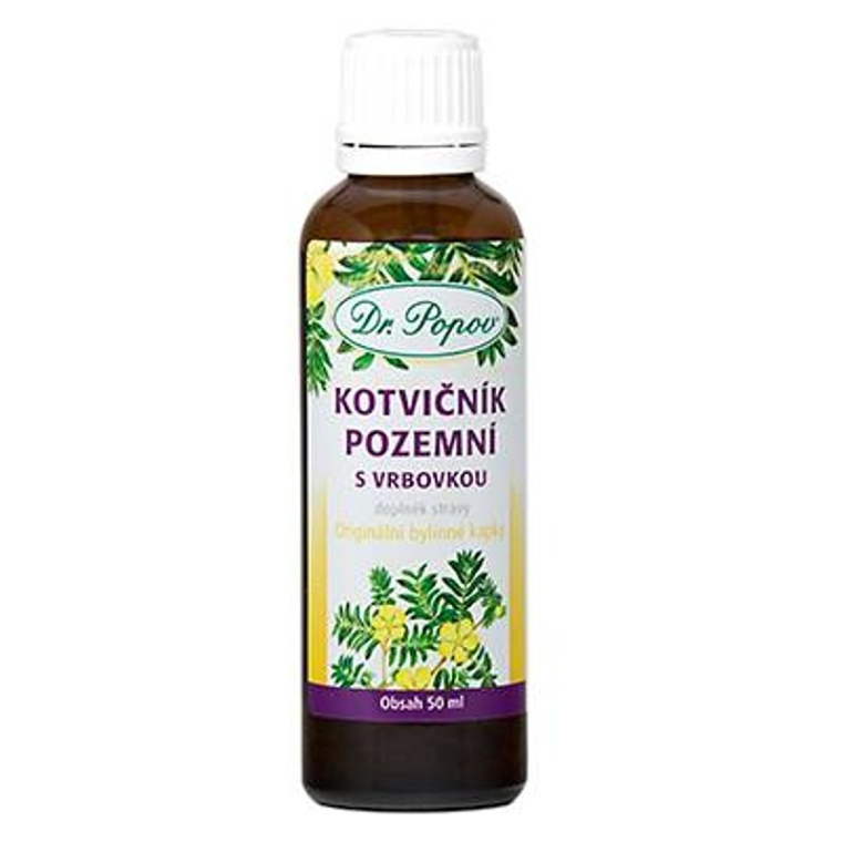 Kotvičník zemní s vrbovkou, originální bylinné kapky, 50 ml Dr. Popov