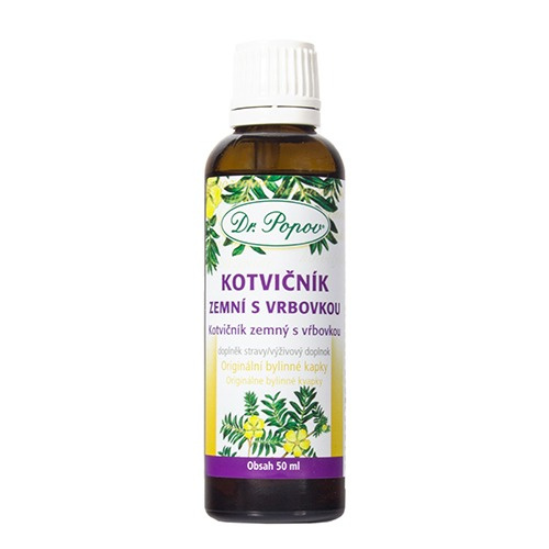 Kotvičník zemní s vrbovkou, originální bylinné kapky, 50 ml Dr. Popov