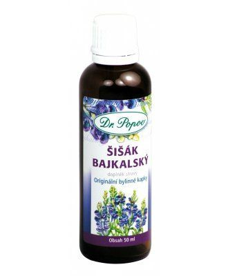 Šišák bajkalský, originální bylinné kapky, 50 ml Dr. Popov