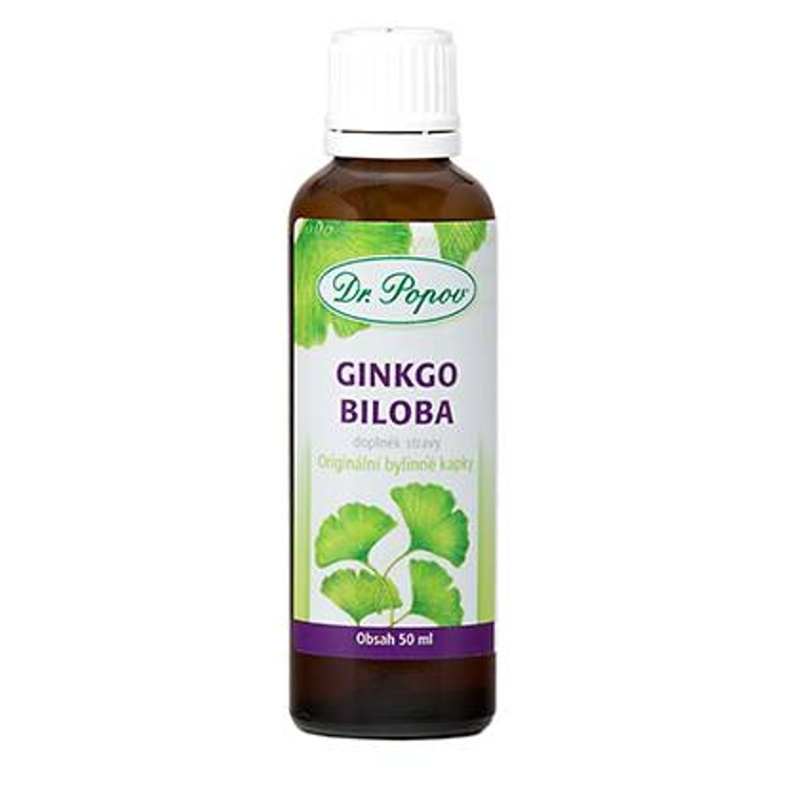 Ginkgo biloba, originální bylinné kapky, 50 ml Dr. Popov