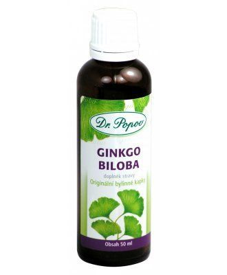 Ginkgo biloba, originální bylinné kapky, 50 ml Dr. Popov