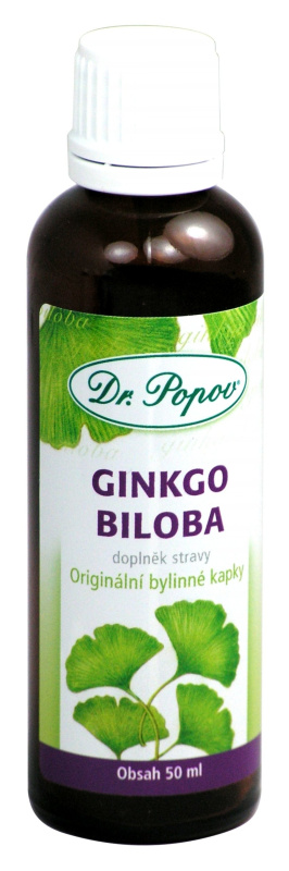 Ginkgo biloba, originální bylinné kapky, 50 ml Dr. Popov