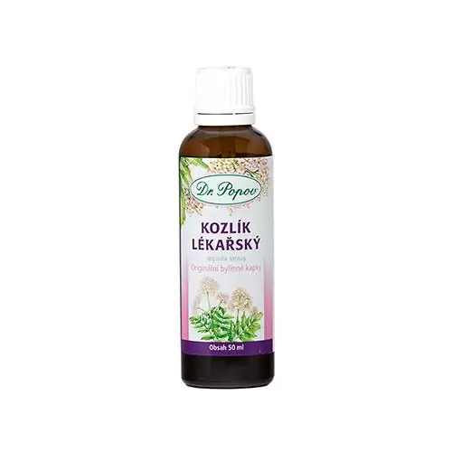 Kozlík lékařský, originální bylinné kapky, 50 ml Dr. Popov