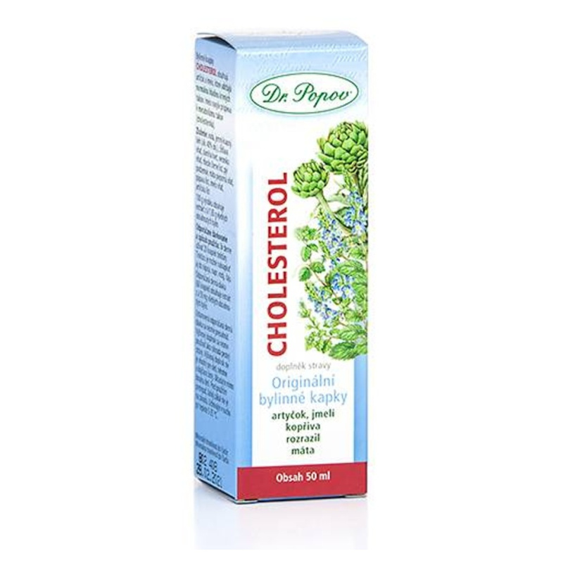 Cholesterol, originální bylinné kapky, 50 ml Dr. Popov
