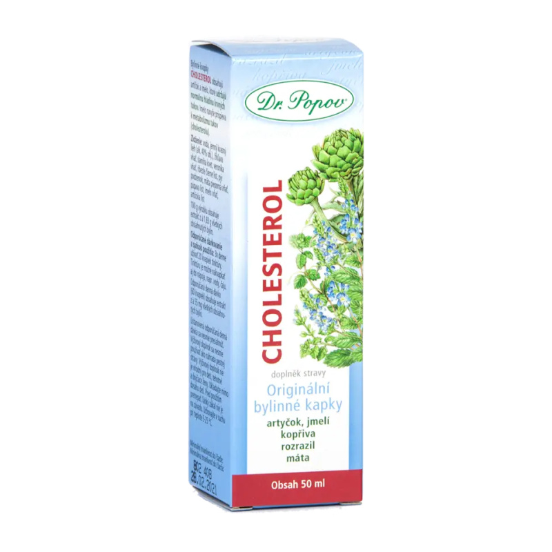 Cholesterol, originální bylinné kapky, 50 ml Dr. Popov