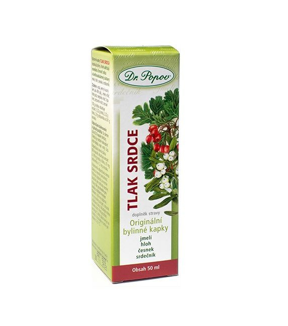 Tlak – srdce, originální bylinné kapky, 50 ml Dr. Popov