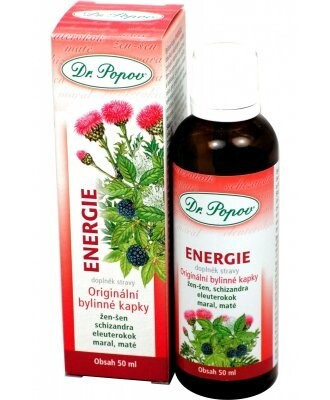 Energie, originální bylinné kapky, 50 ml Dr. Popov