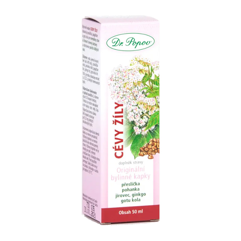 Cévy – žíly, originální bylinné kapky, 50 ml Dr. Popov