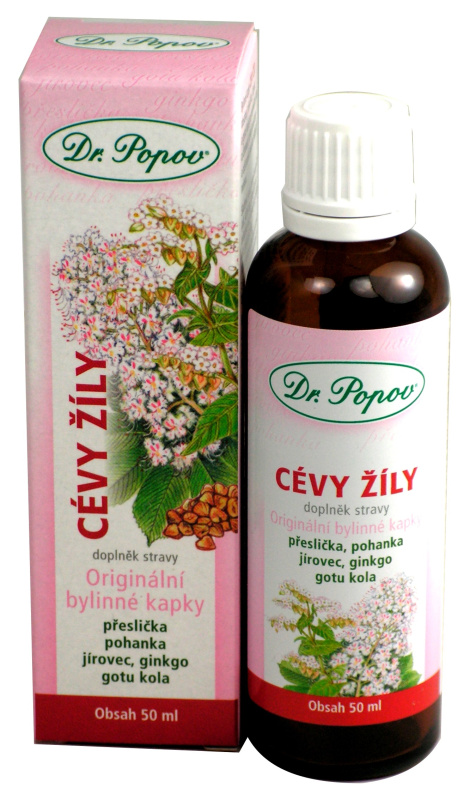 Cévy – žíly, originální bylinné kapky, 50 ml Dr. Popov