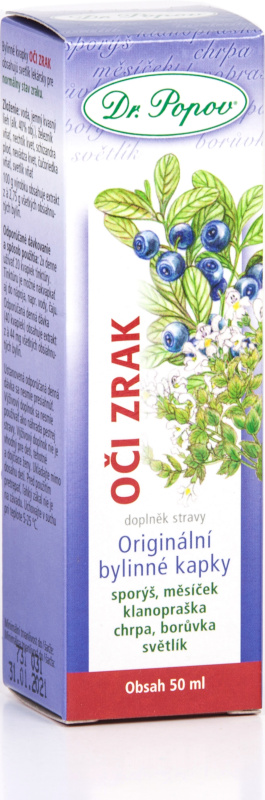 Oči – zrak, originální bylinné kapky, 50 ml Dr. Popov