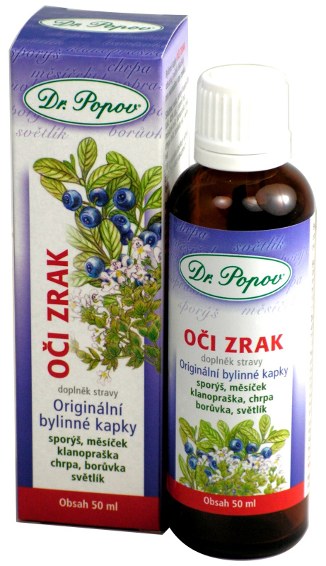 Oči – zrak, originální bylinné kapky, 50 ml Dr. Popov