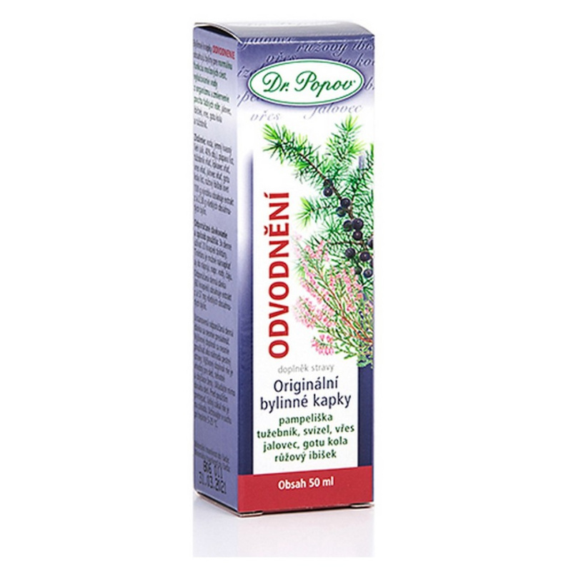 Odvodnění, originální bylinné kapky, 50 ml Dr. Popov