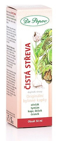 Čistá střeva, originální bylinné kapky, 50 ml Dr. Popov