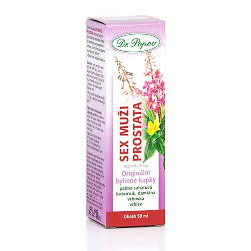 Sex muži – prostata, originální bylinné kapky, 50 ml Dr. Popov