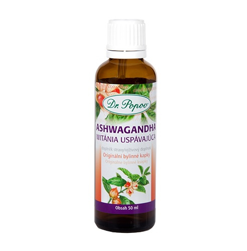 Ashwagandha , originální bylinné kapky, 50 ml Dr. Popov