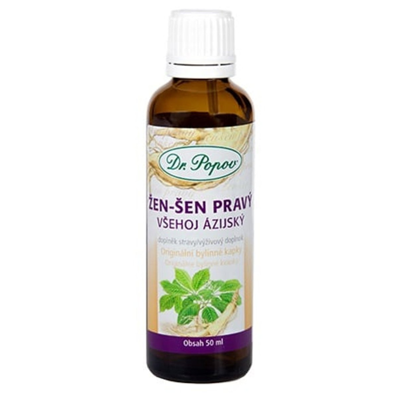 Žen-šen, originální bylinné kapky, 50 ml Dr. Popov