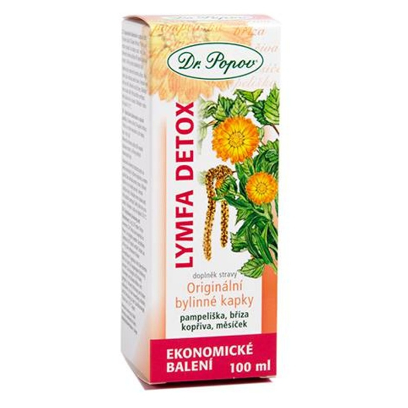 Lymfa – detox, originální bylinné kapky, 100 ml Dr. Popov