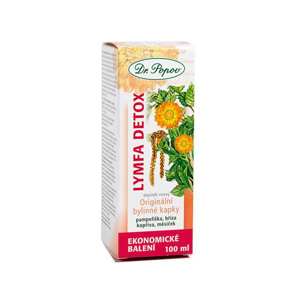Lymfa – detox, originální bylinné kapky, 100 ml Dr. Popov