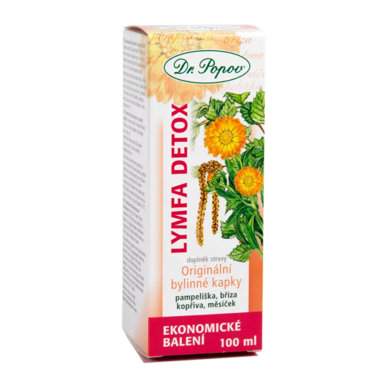 Lymfa – detox, originální bylinné kapky, 100 ml Dr. Popov