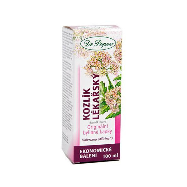 Kozlík lékařský, originální bylinné kapky, 100 ml Dr. Popov
